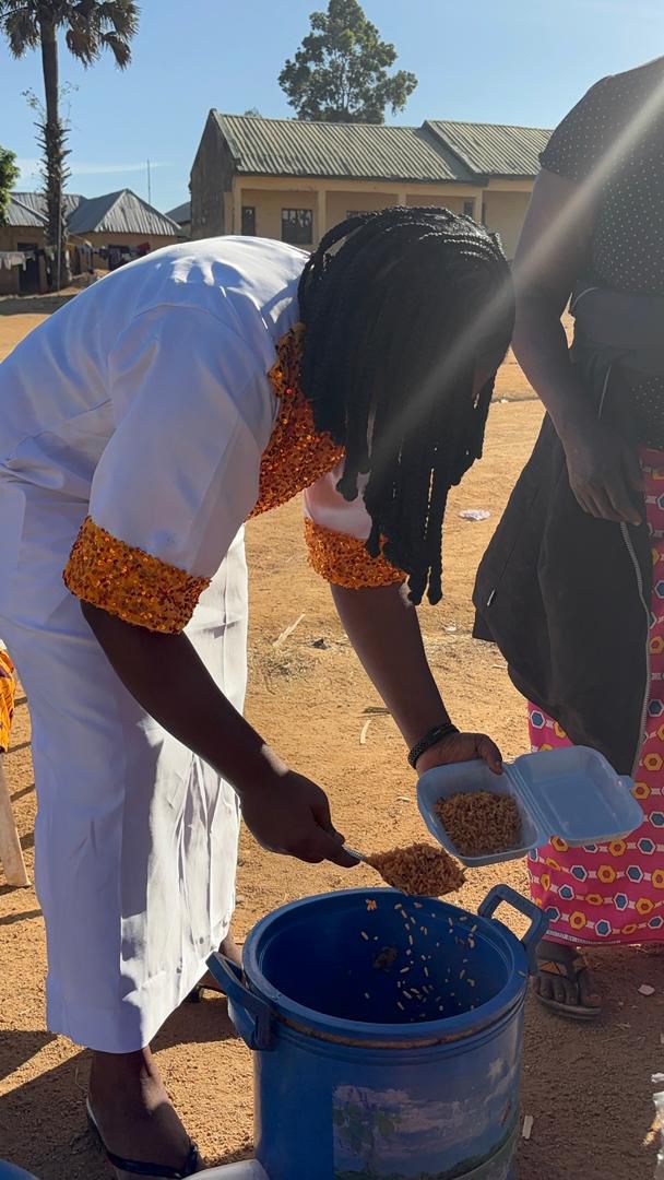 Sharing food during outreach